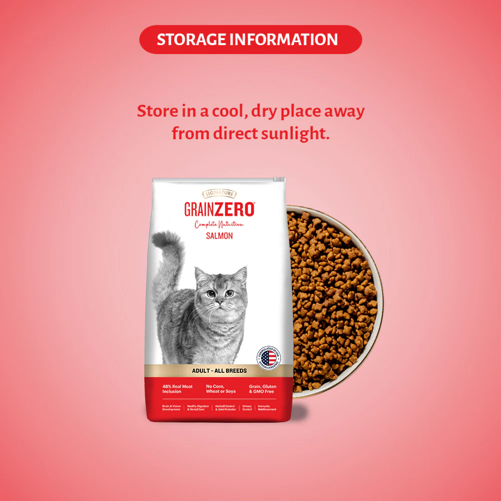 Signature Grain Zero Salmon Adult All Breed Adult Cat Dry Food - Image 6