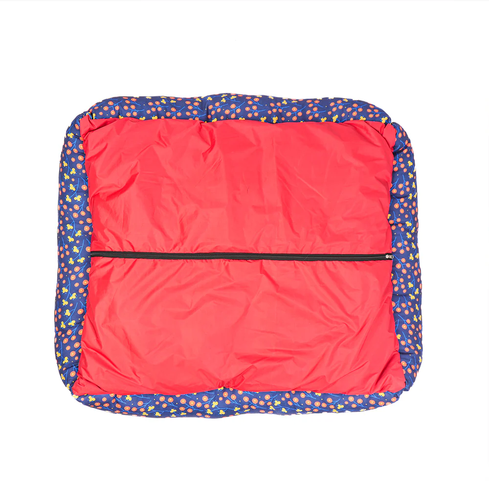 Skatrs Floral Bed for Dogs & Cats (Blue/Orange) - Image 7