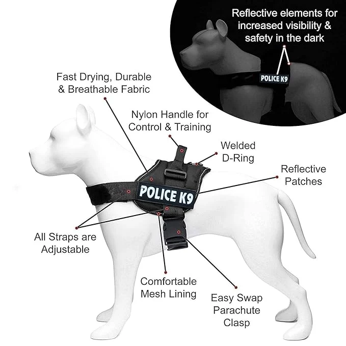 Skatrs Police K9 Harness for Dogs (Orange) - Image 4