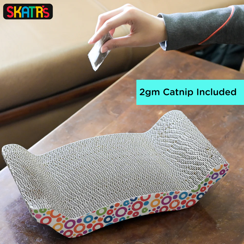 Skatrs Whisker Wonder Corrugated Cardboard Cat Scratcher with 2g Premium Catnip Free - Image 3