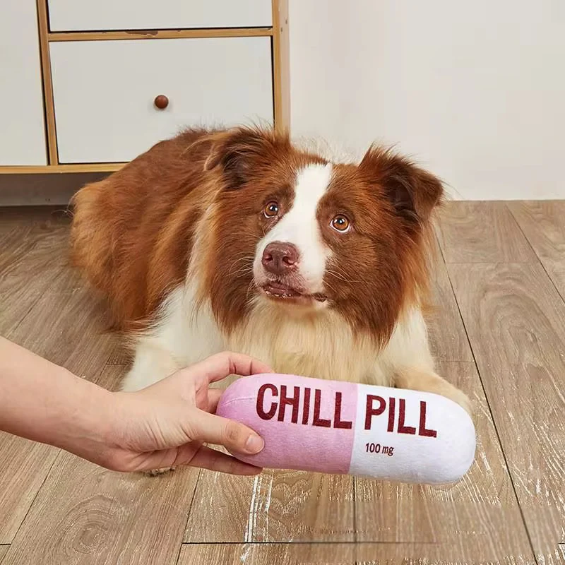 Talking Dog Chill Pill Plush Toy for Dogs (Pink) - Image 3
