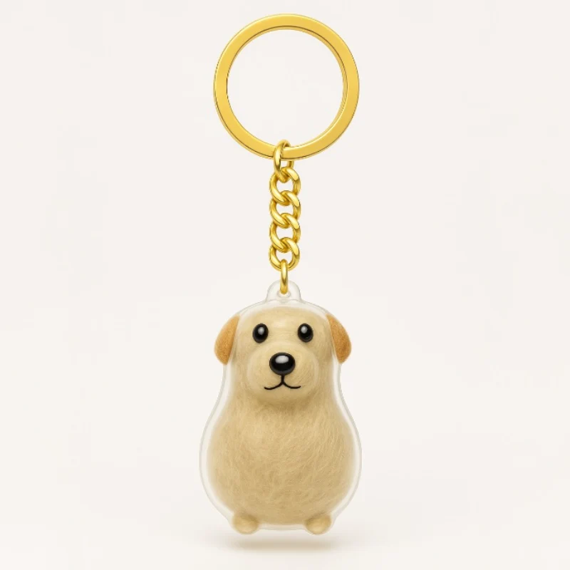 Talking Dog Club Sitting Dog Hair Keepsake Capsule Key Chain