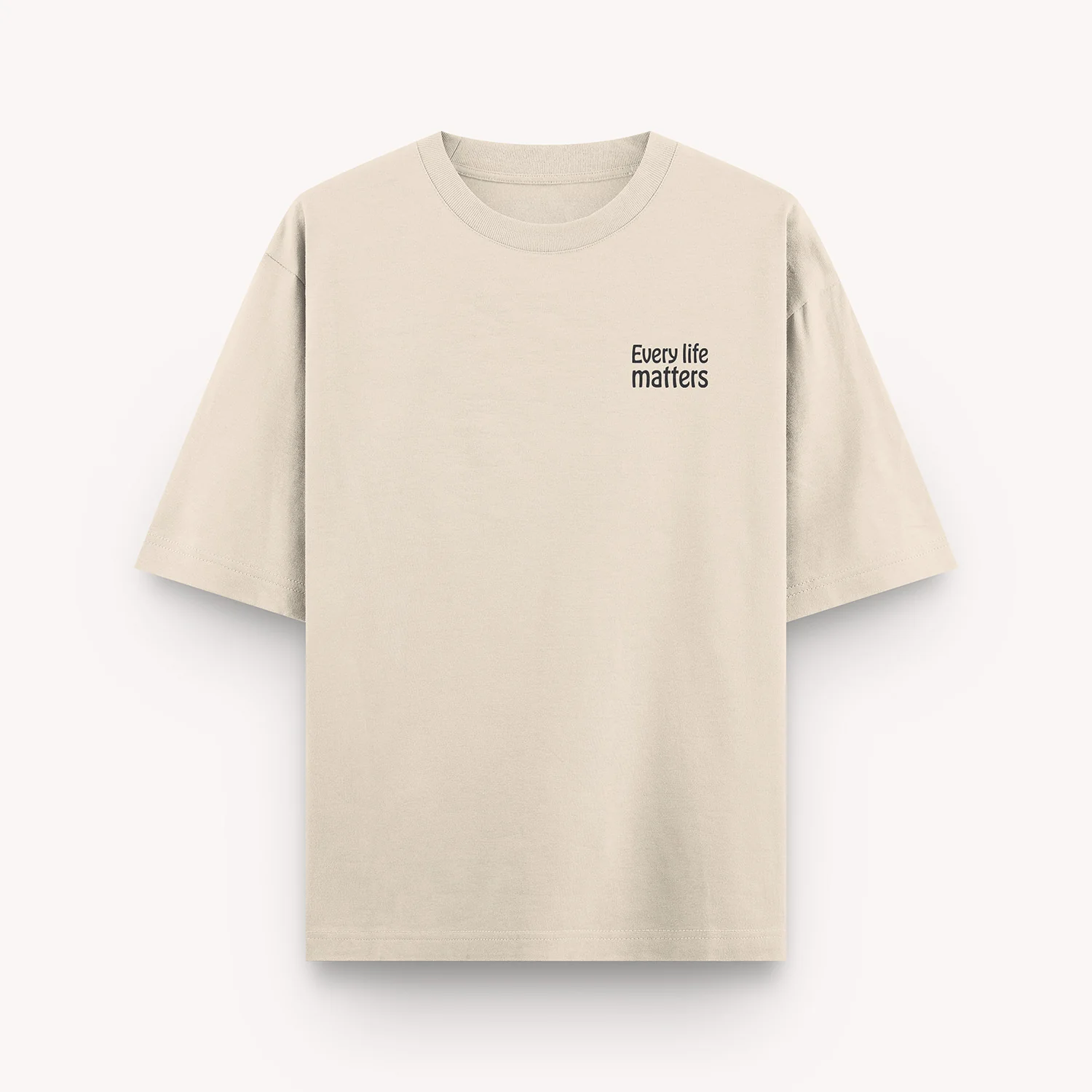 thePack Indie Merch Every Life Matters Oversized T Shirt for Men and Women (Buttercream)