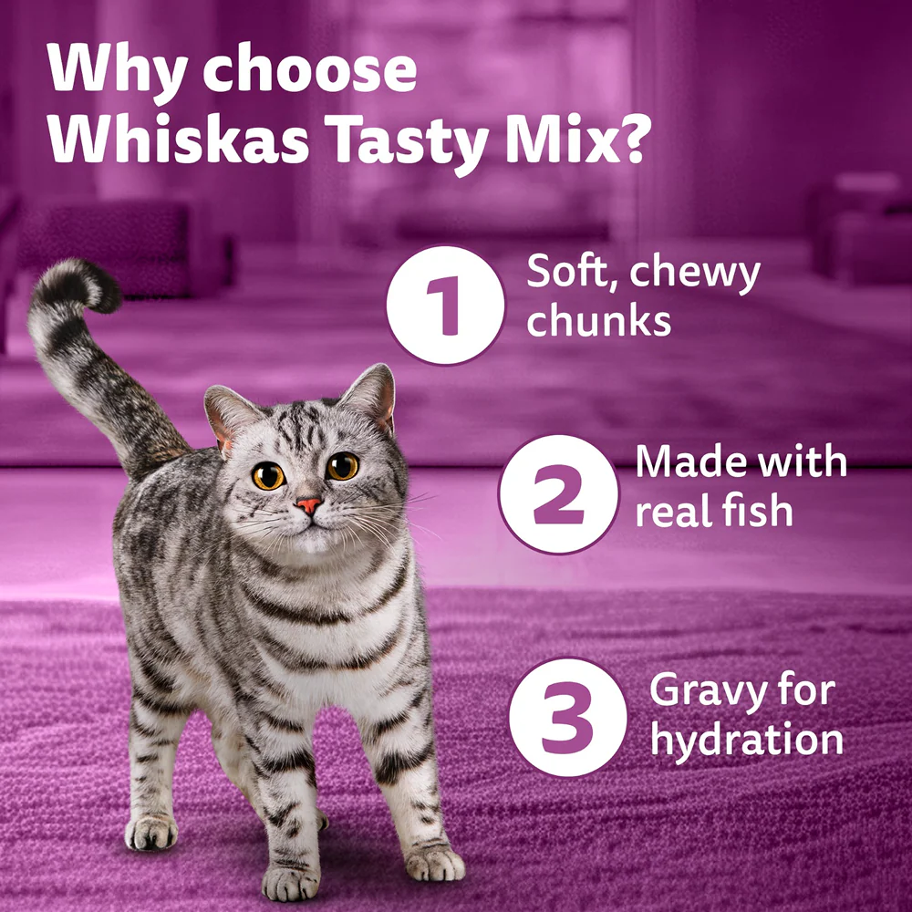 Whiskas Adult Wet Cat Food Combo |Chicken, Tuna & Seafood (Jelly & Gravy) - Image 19