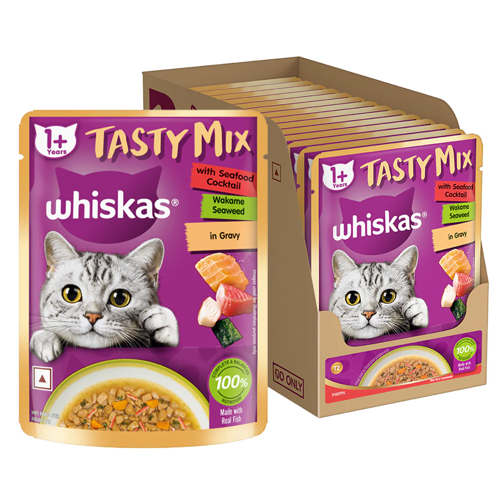 Whiskas Adult Wet Cat Food Combo |Chicken, Tuna & Seafood (Jelly & Gravy) - Image 41