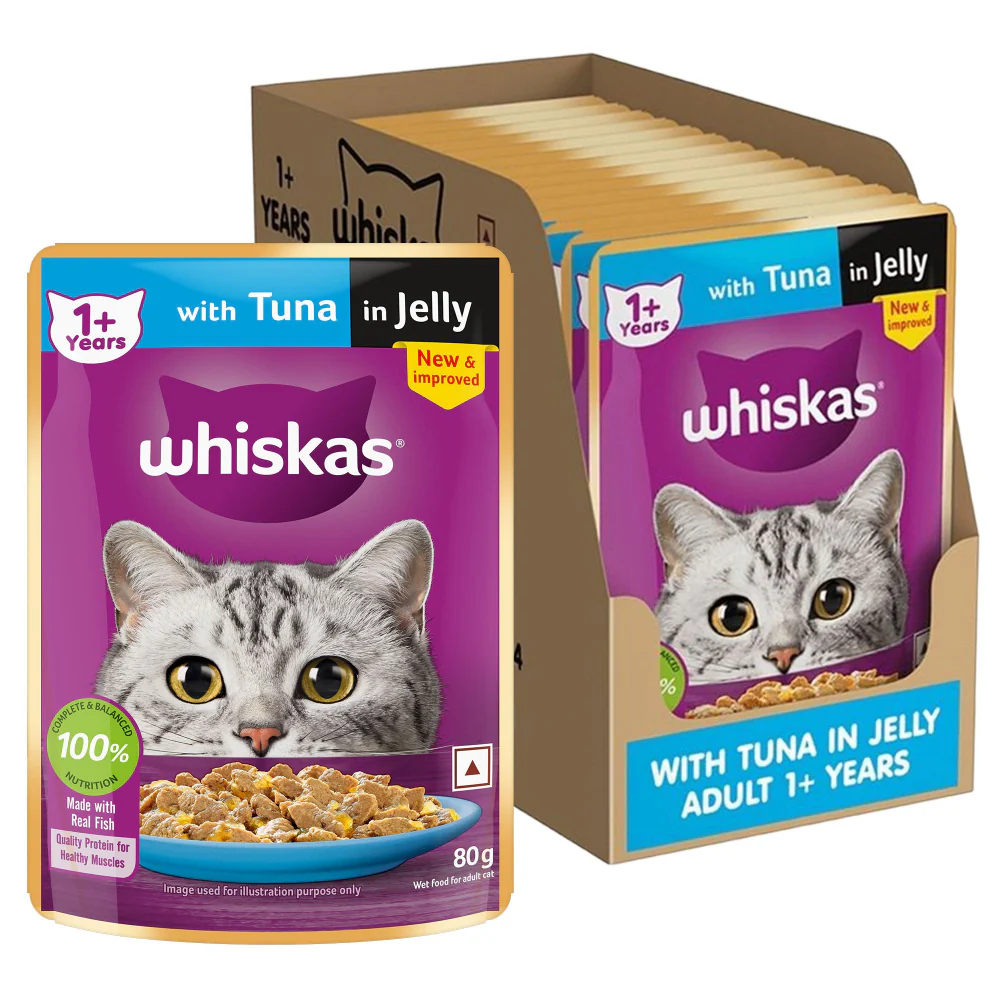 Whiskas Tuna in Jelly, Chicken and Salmon in Gravy Meal Adult Cat Wet Food - Image 21